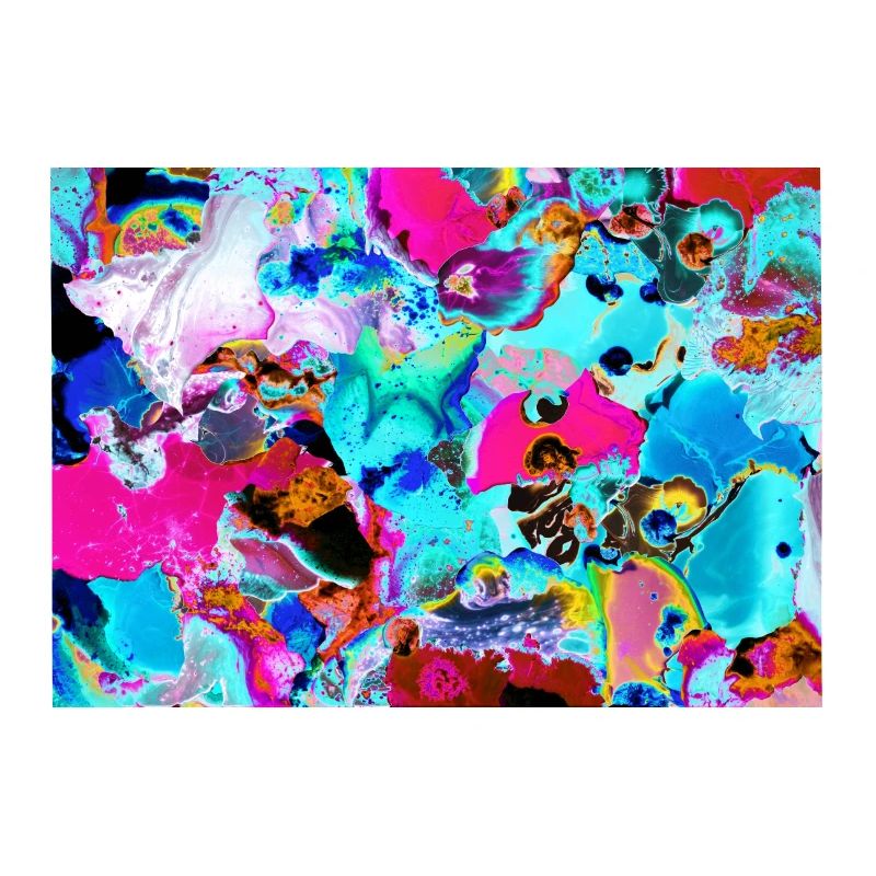 Patchwork abstrait couleur vive turquoise et rose