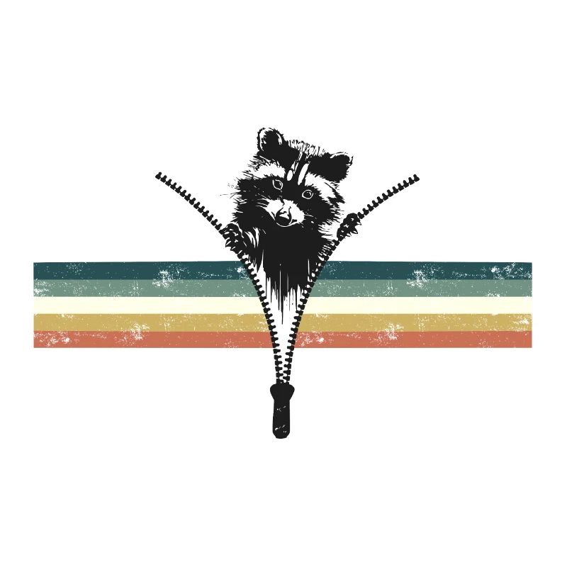 Süßer Waschbär - Retrostripes