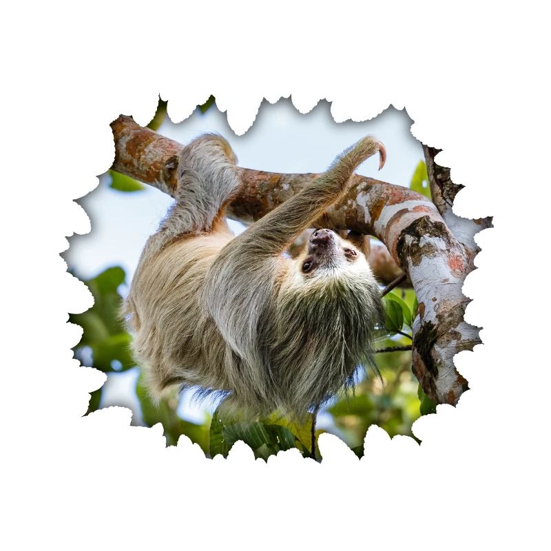 Two-toed Sloth Hanging in a Tree