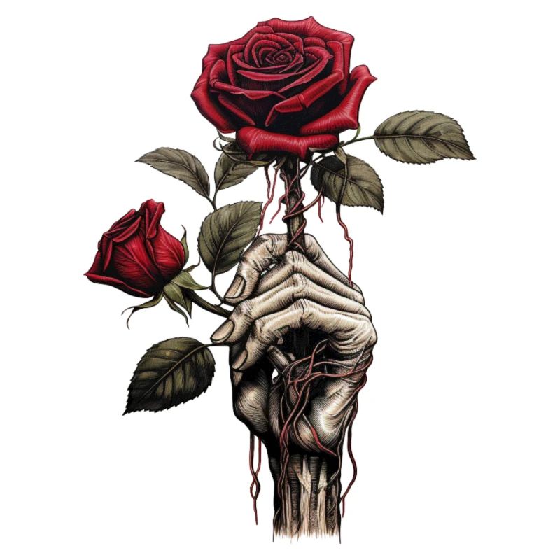 Skelett Rose Hand