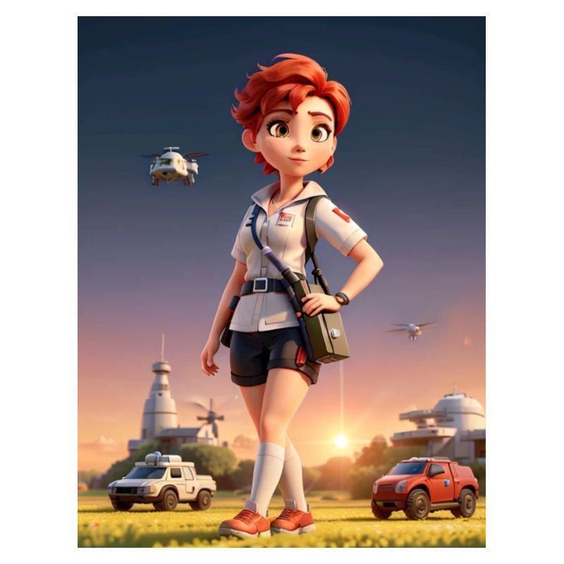 Kinderfreundliche Animationskrankenschwester