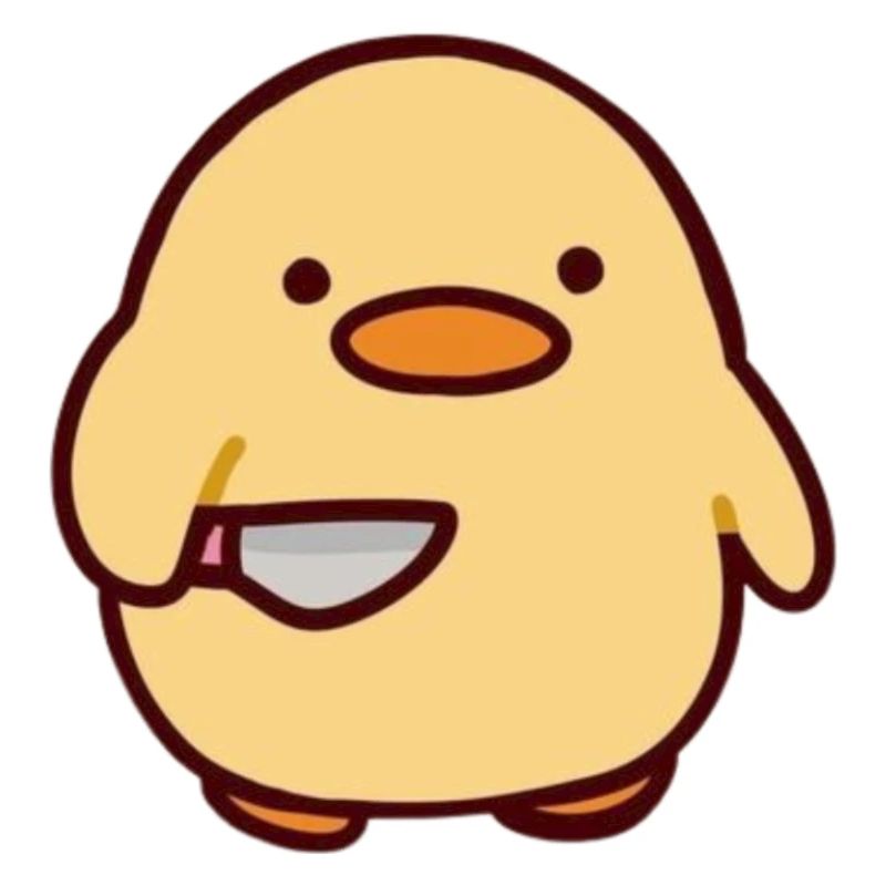 Ente mit einem Messer