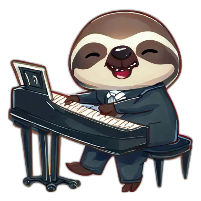 Faultier am Klavier