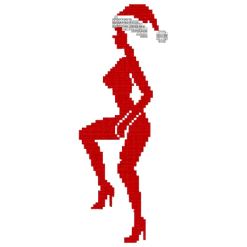 Silhouette with Santa hat