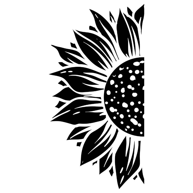 Halb Sonnenblume schwarz