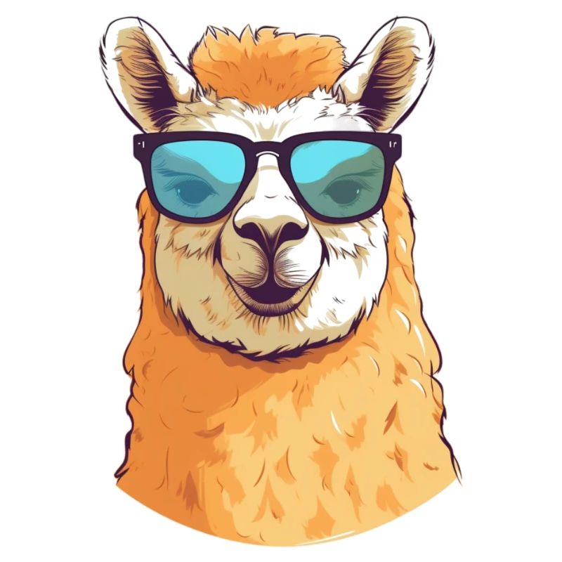 Alpaka mit Sonnenbrille