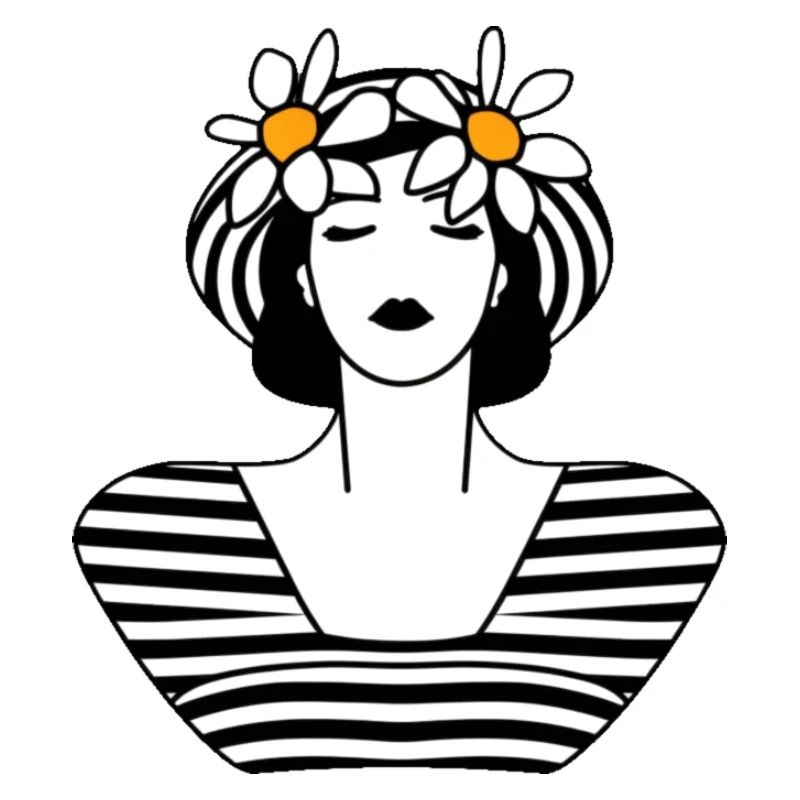 Daisy Elegance: noir, blanc et jaune