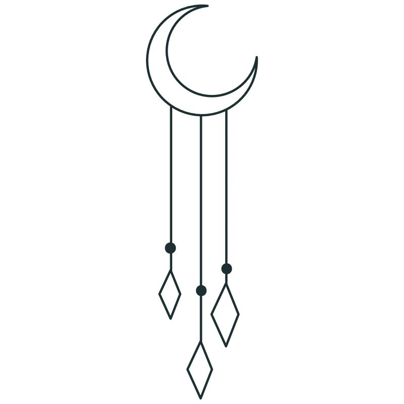 BOHO crescent moon with dangles