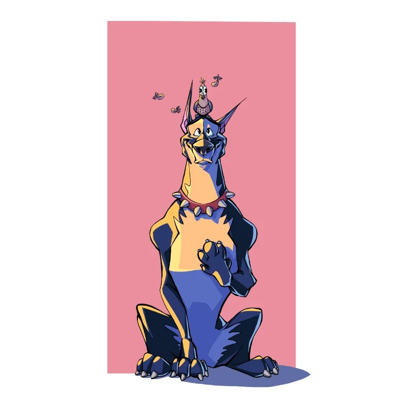 Beste Freunde - Comicart Dobermann und Taube