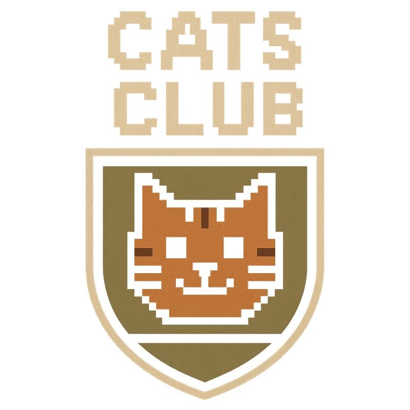 Pixel-Art Katzen-Club Emblem