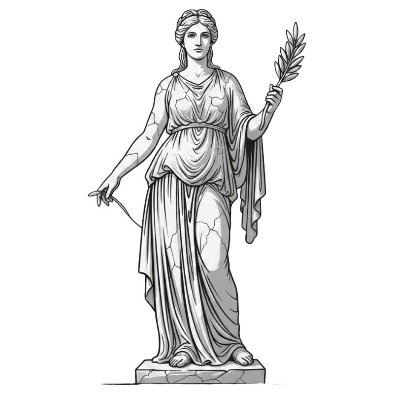 Göttinnenstatue Olivenzweig