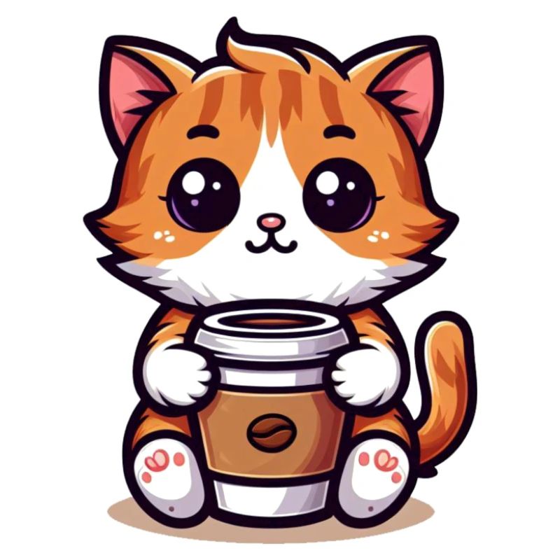 Katze mit Kaffeebecher 3