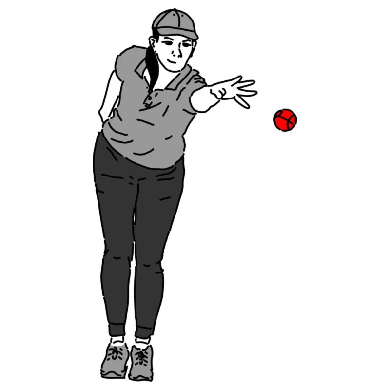 Petanque Spielerin Linkshänderin