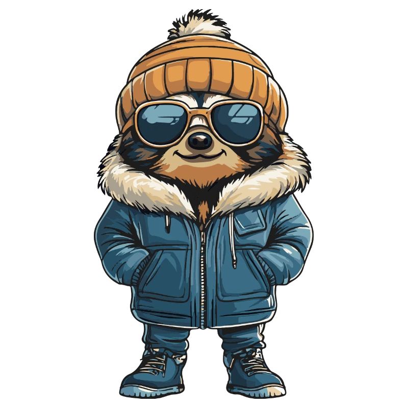 Faultier Winter Comic