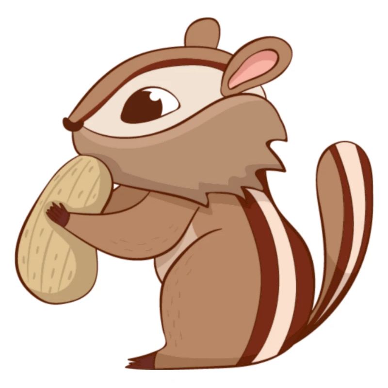 Streifenhörnchen mit Nuss