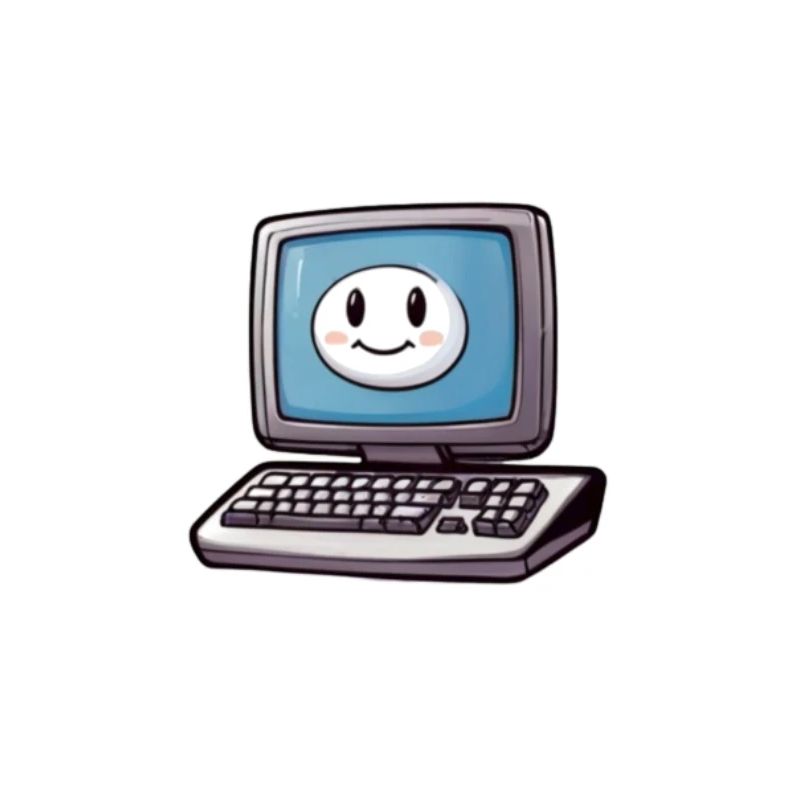 Lachender Comic-Computer