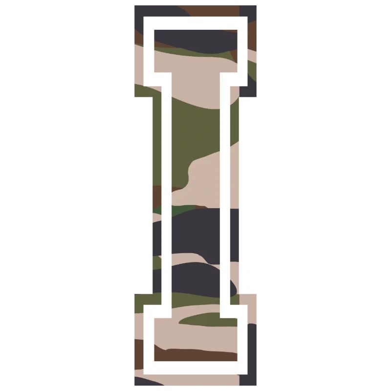 I, Monogram, Camouflage Green-Brown