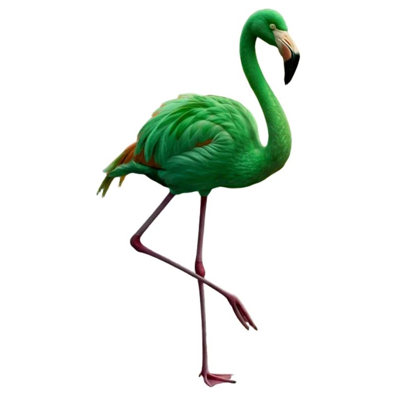 Emerald Flamingo Silhouette