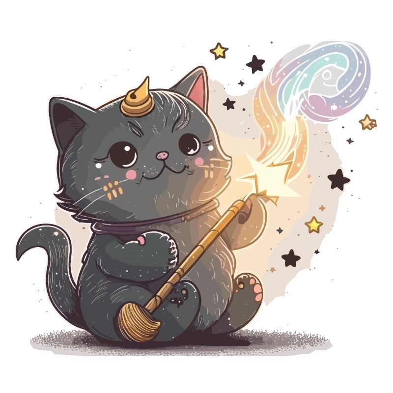 Witziger Katzen-Zauberer