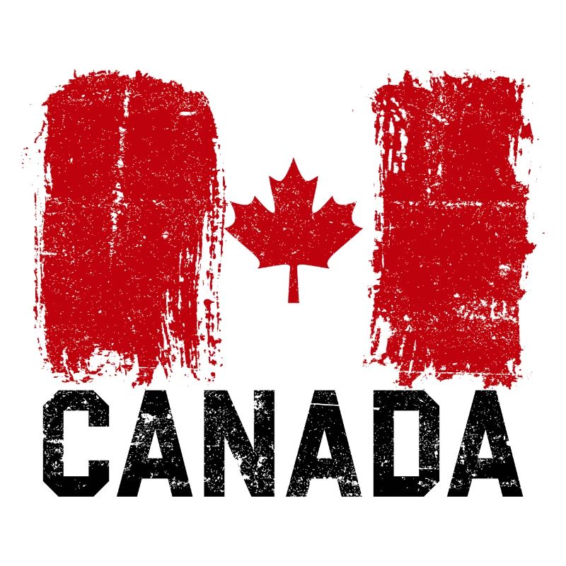 Art de feuilles d’érable avec drapeau du Canada Grunge