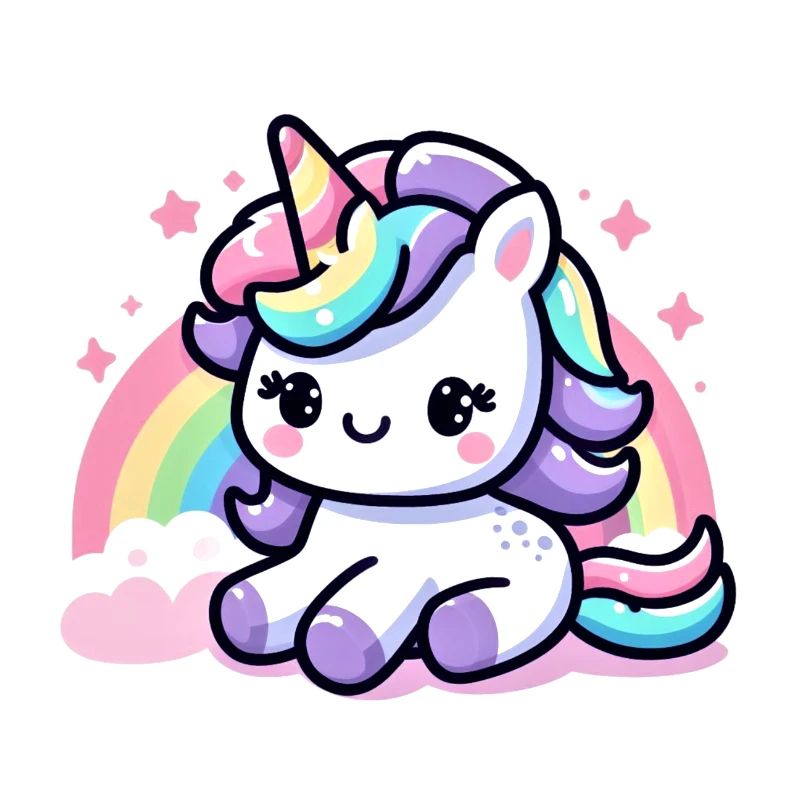 Niedliche Regenbogen-Einhorn-Illustration