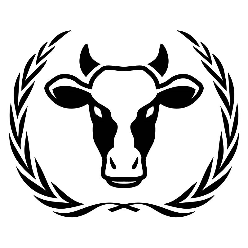 Kuh Kopf Symbol Kranz
