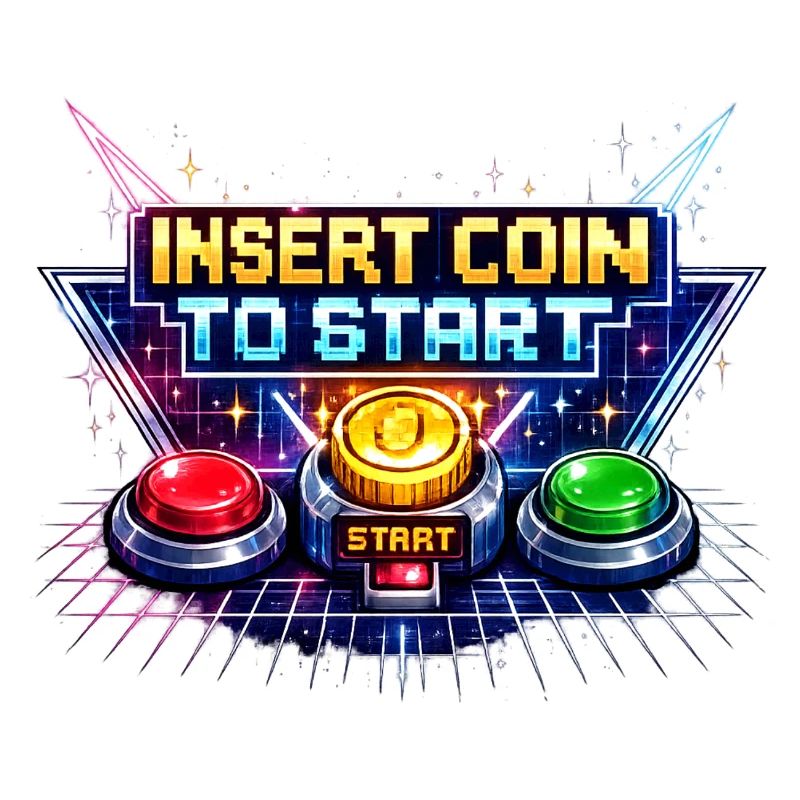 Arcade Startknopf Neon Retro