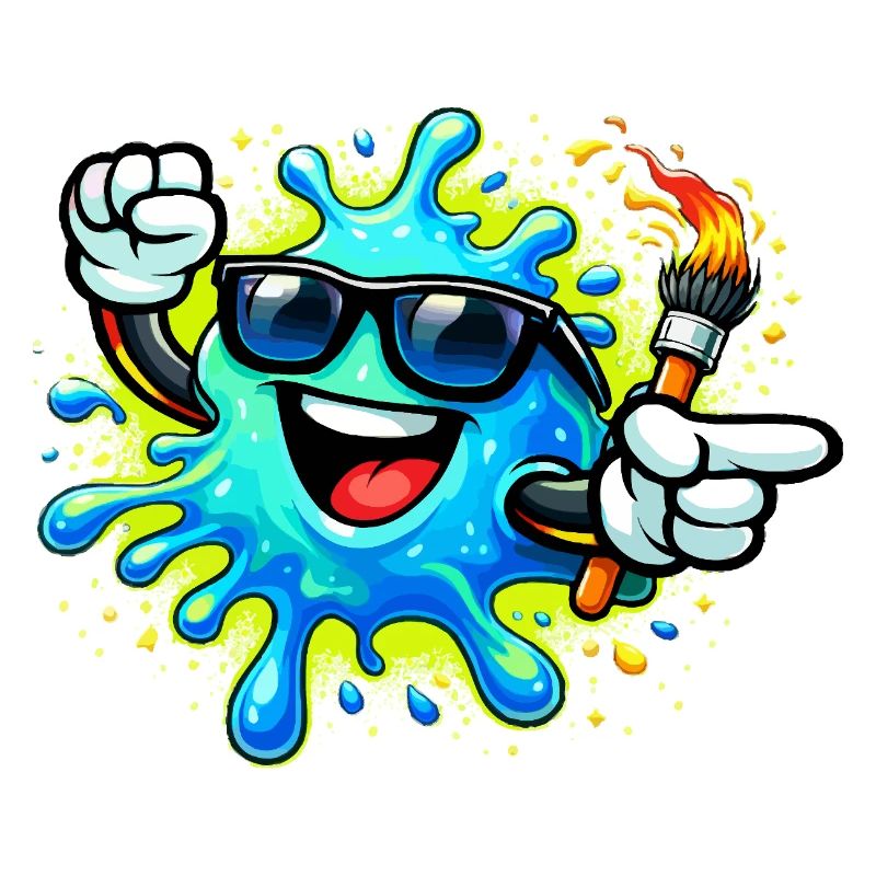 Fröhlicher Farbspritzer mit Sonnenbrille