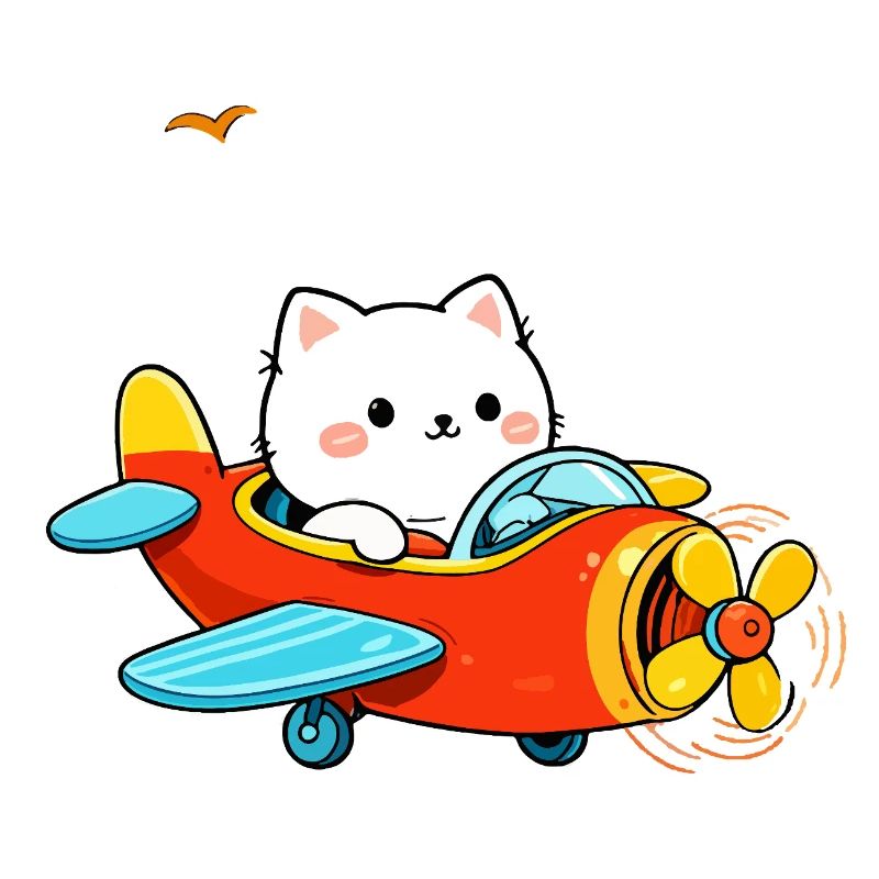 Süße Katze im Flugzeug
