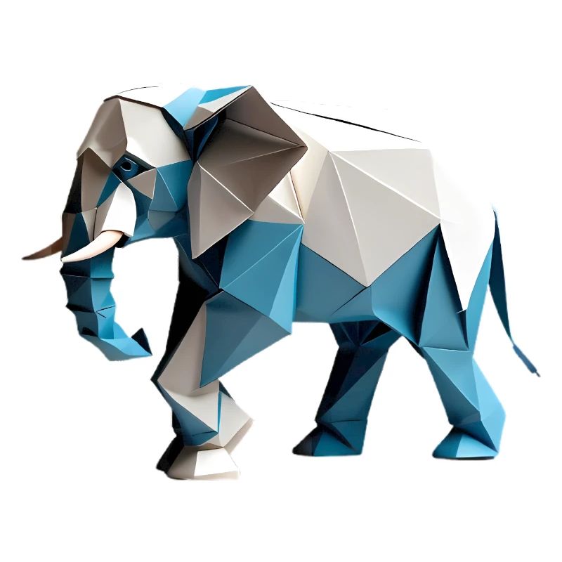 Geometrischer Origami Elefant