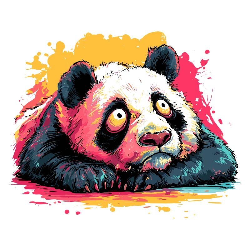 Panda Traumblick Farbspritzer