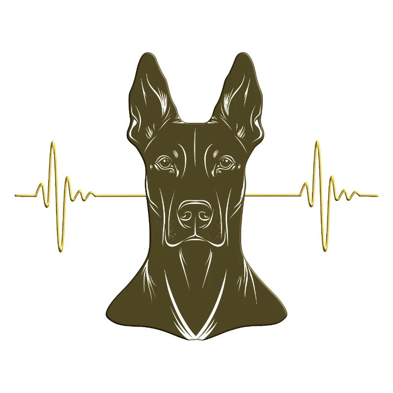 Dobermann mit Herzschlag – Gold