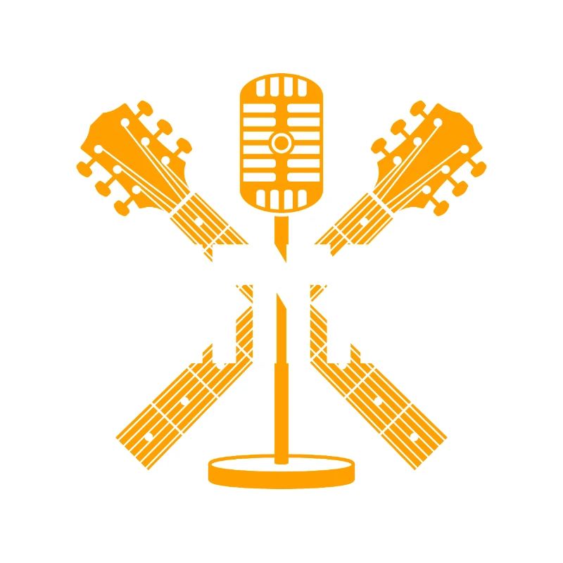 RocknRoll-Mikrofon-Kreuzgitarren