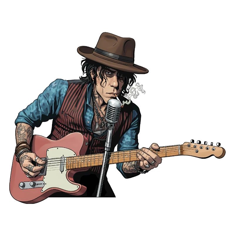 Bluesrock Sänger mit E-Gitarre