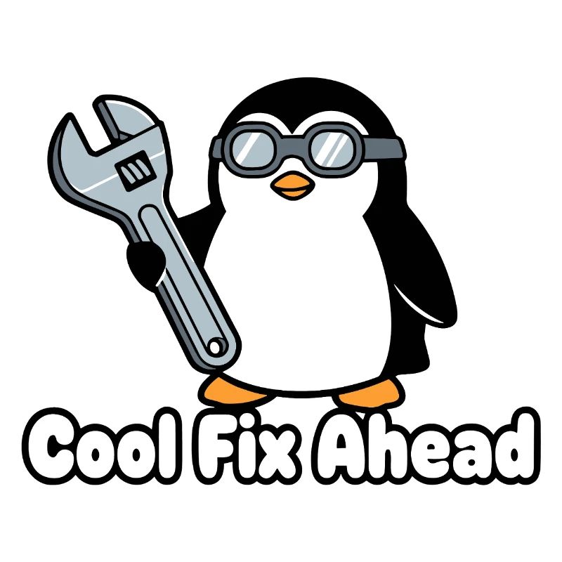 Pinguin Mechaniker mit Schraubenschlüssel