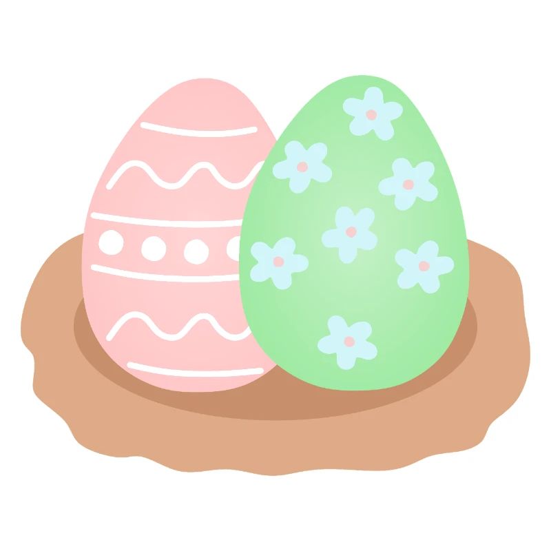 Pastell-Osterei-Duo im Nest