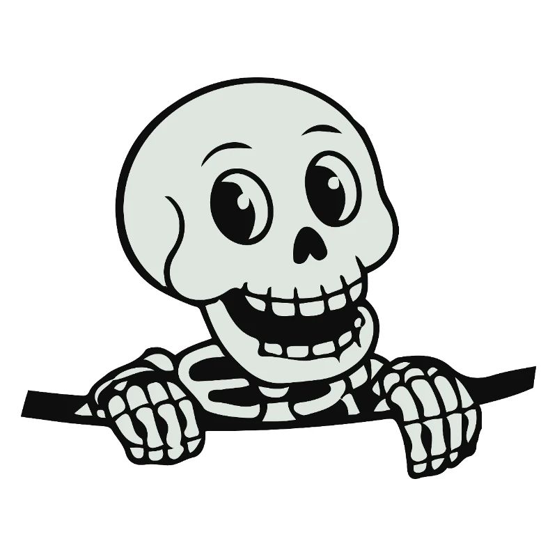 Verspieltes Skelett-Cartoon-Design