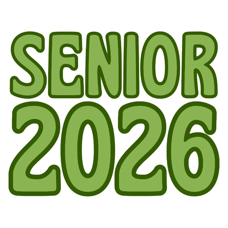 Abschlussjahr 2026 Grüne Retro-Textkunst