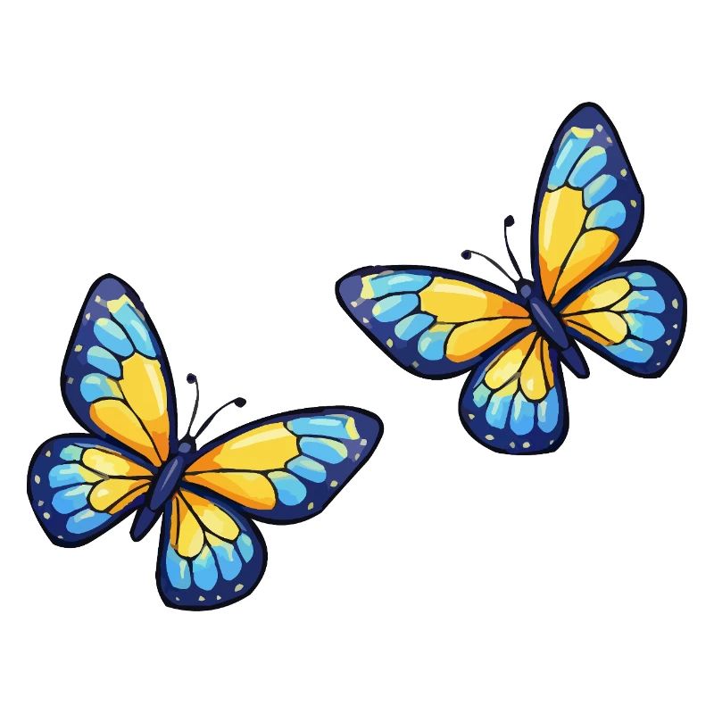Blaugelbe Schmetterlinge Muster
