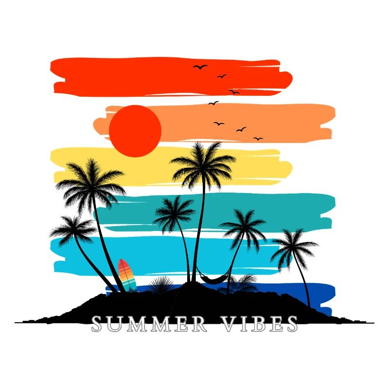 Sommer-Sonnenuntergangs-Palmen-Design Tropisch