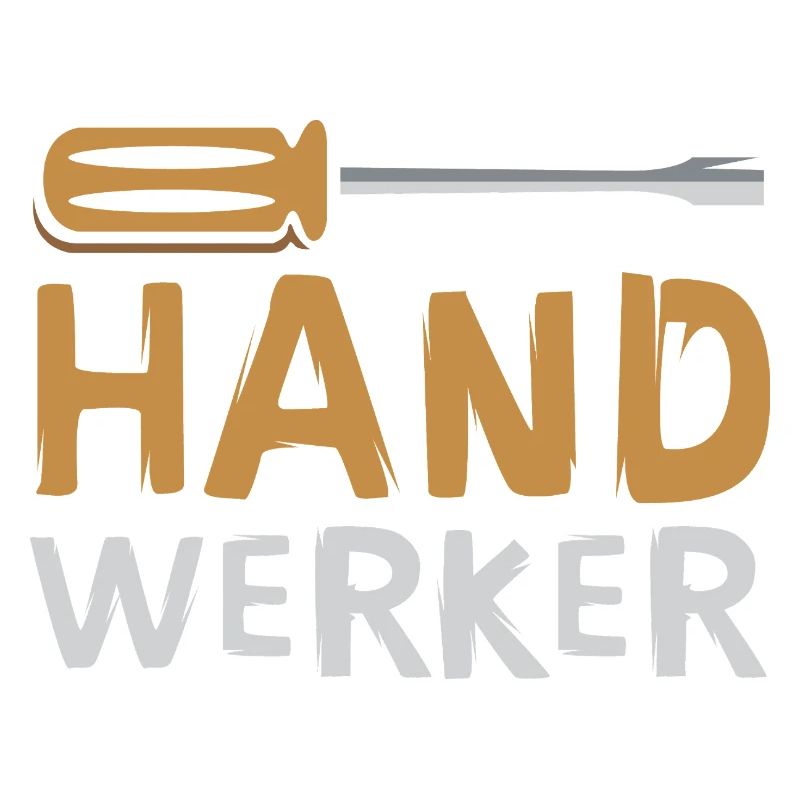 Handwerker Schriftzug mit Schraubendreher