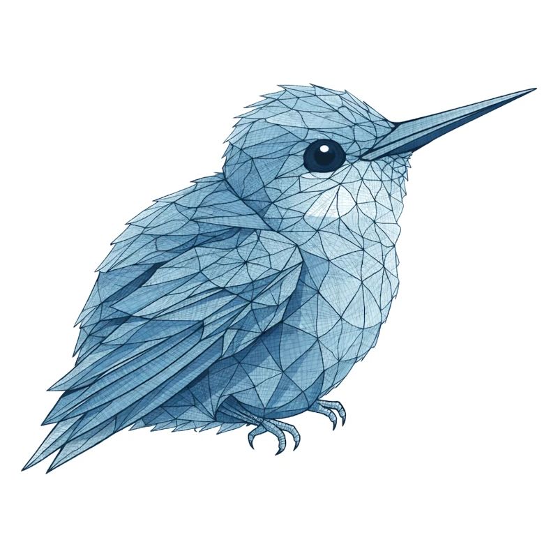 Geometrischer Blauvogel