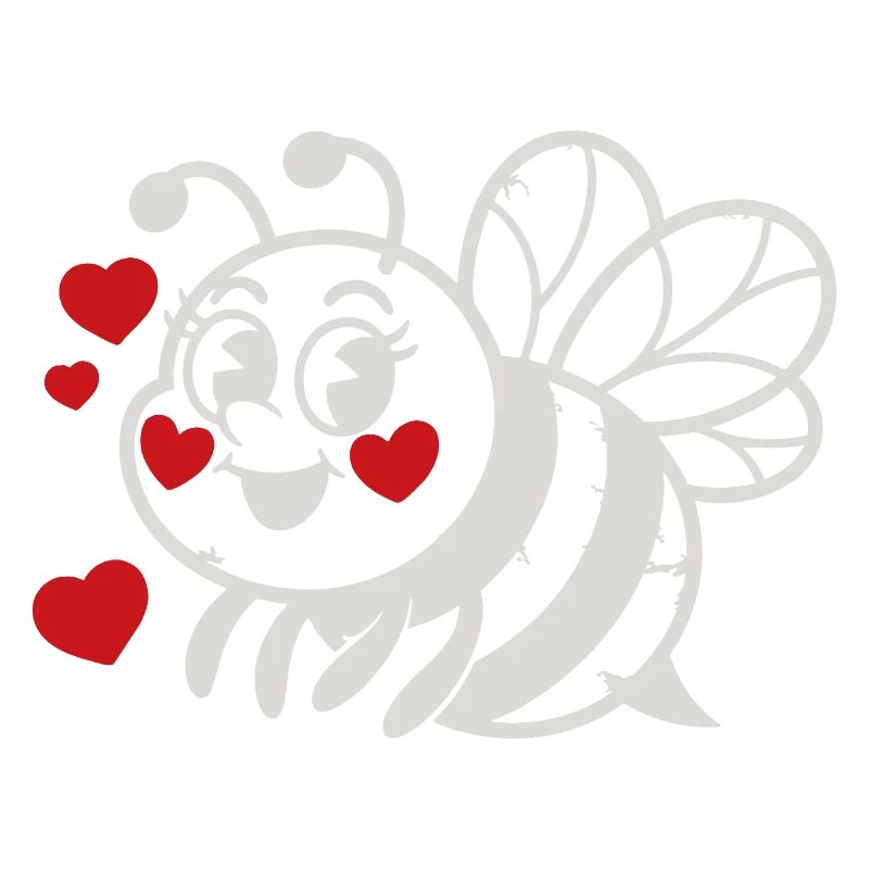 LoveBee Hearts: Niedliche Linienkunst-Biene