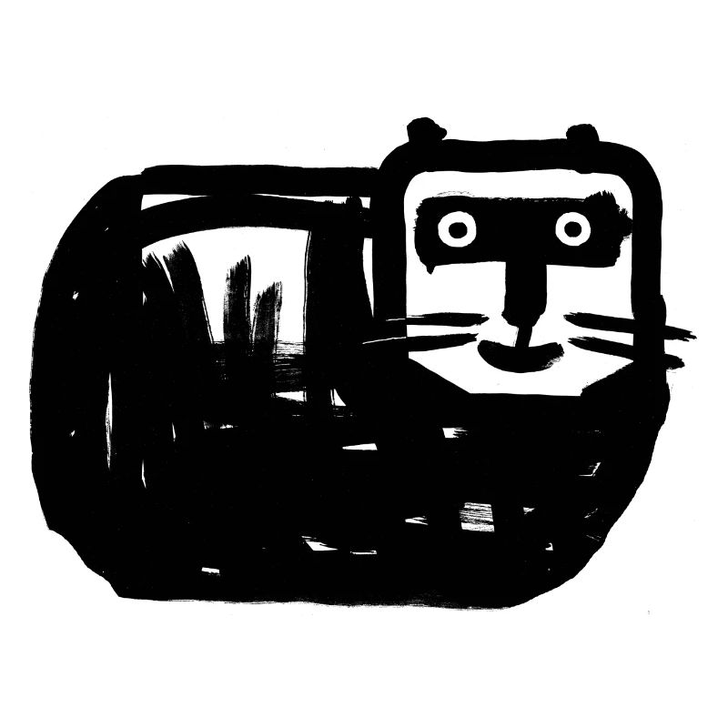 Schwarzweiße Katze Kontrastdesign