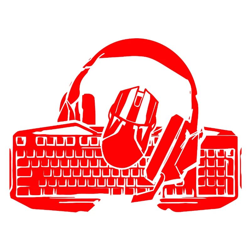 Retro-Keyboard und Kopfhörer