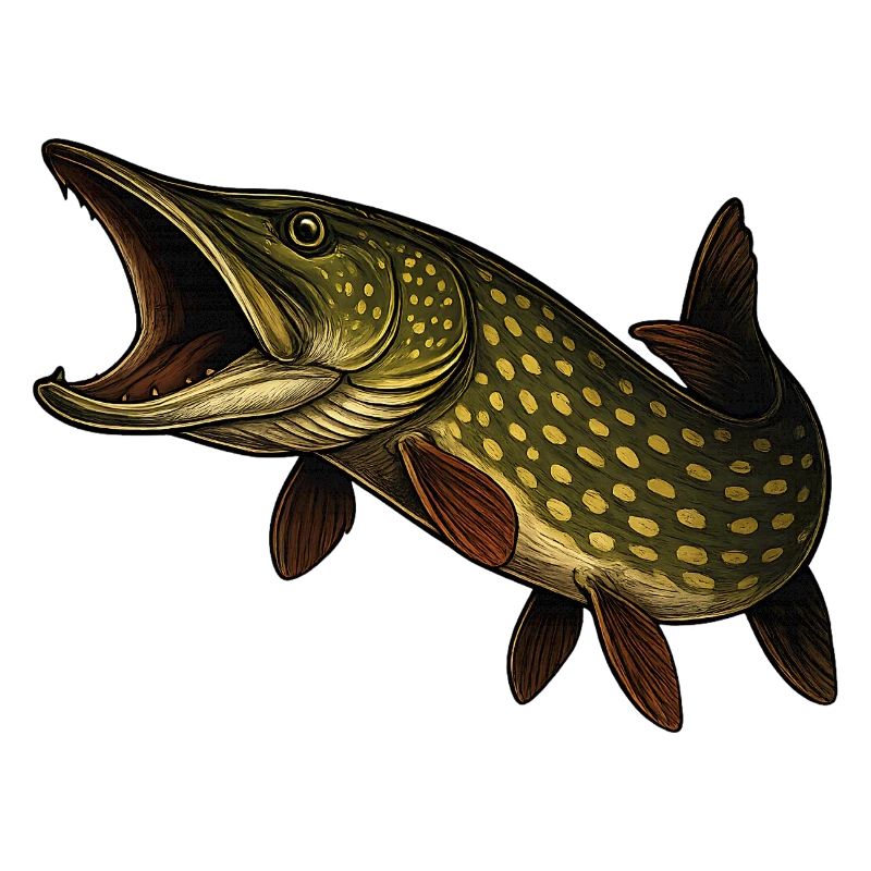 Dynamischer Hecht Fischmotiv
