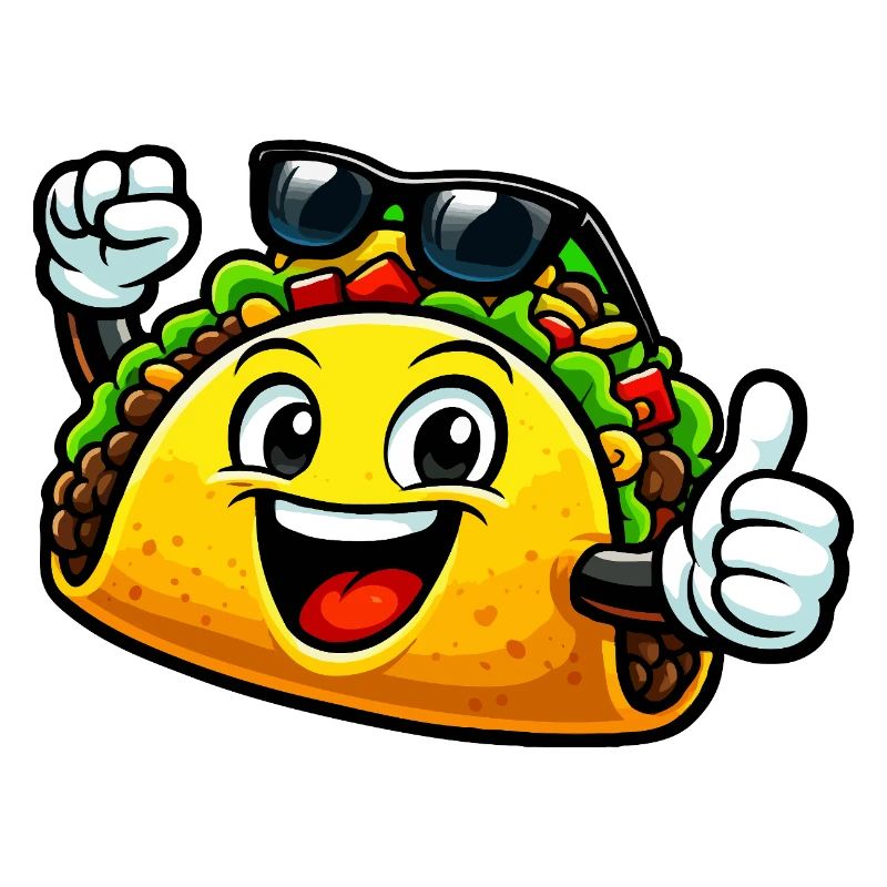 Fröhlicher Taco mit Sonnenbrille