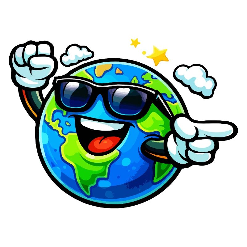Sonnige Erde mit Sonnenbrille