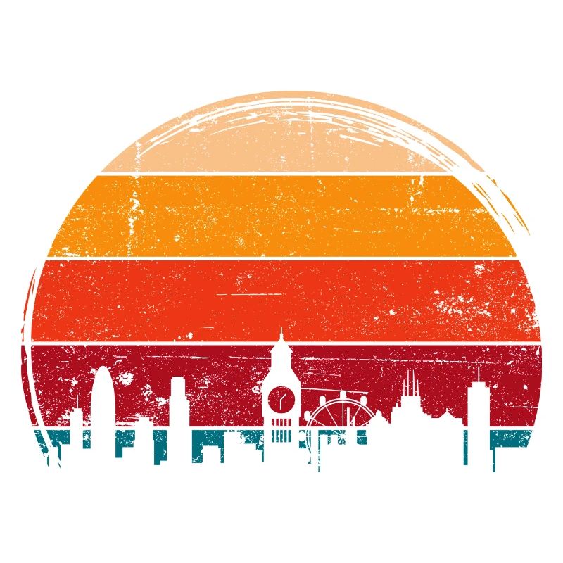 Londoner Sonnenuntergangs-Skyline-Kreis