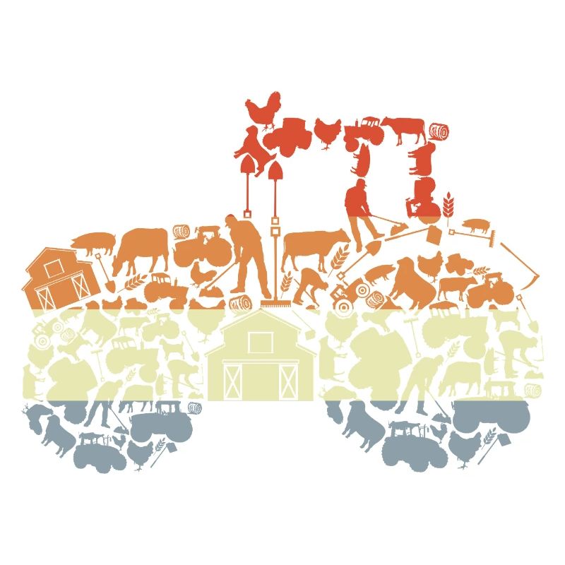 Retro Traktor Silhouette